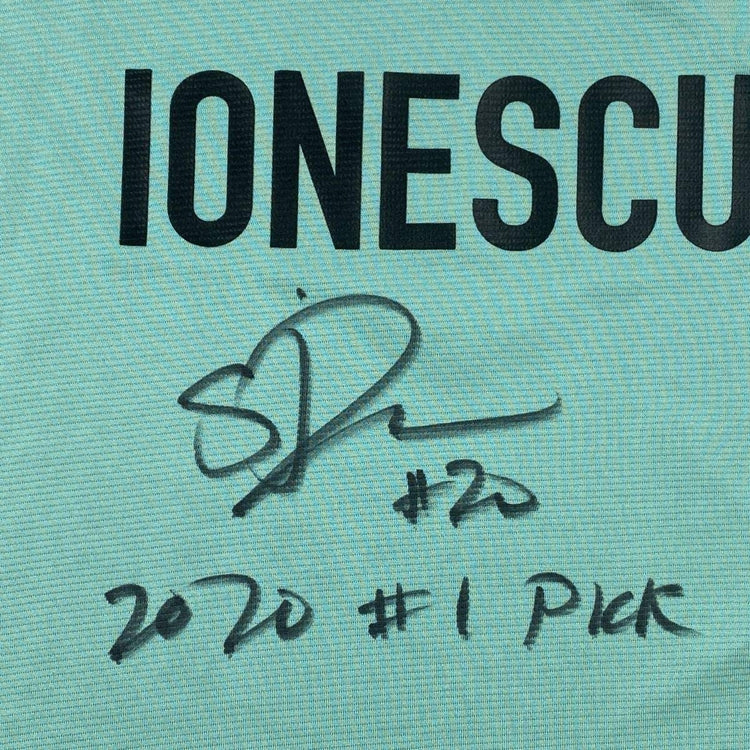 Framed Autographed/Signed Sabrina Ionescu 2020#1 Pick 33x42 New York Liberty Green Basketball Jersey Fanatics COA