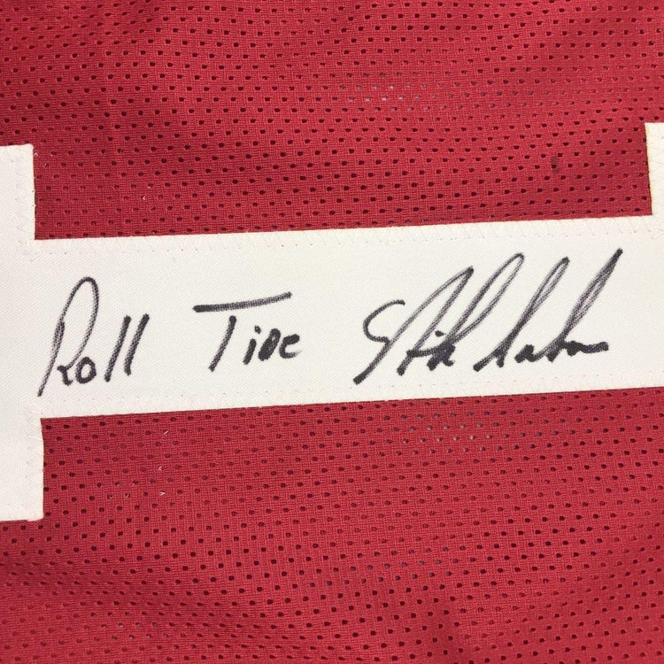Framed Autographed/Signed Nick Saban Roll Tide 33x42 Alabama Red College Football Jersey Beckett BAS COA