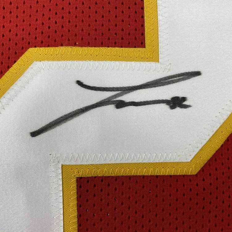 Framed Autographed/Signed Tyrann Mathieu 33x42 Kansas City Red Football Jersey JSA COA