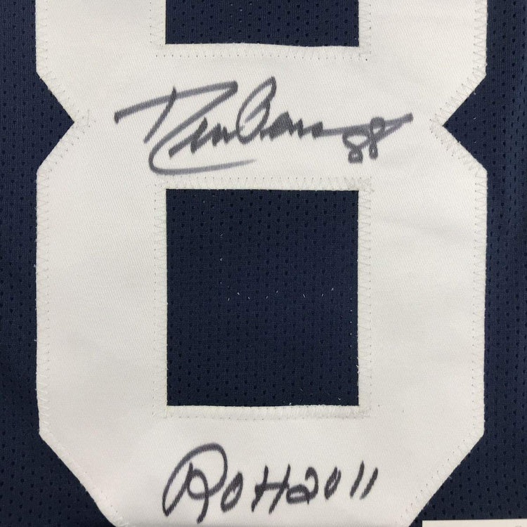 Framed Autographed/Signed Drew Pearson ROH 2011 33x42 Dallas Thanksgiving Day Football Jersey JSA COA