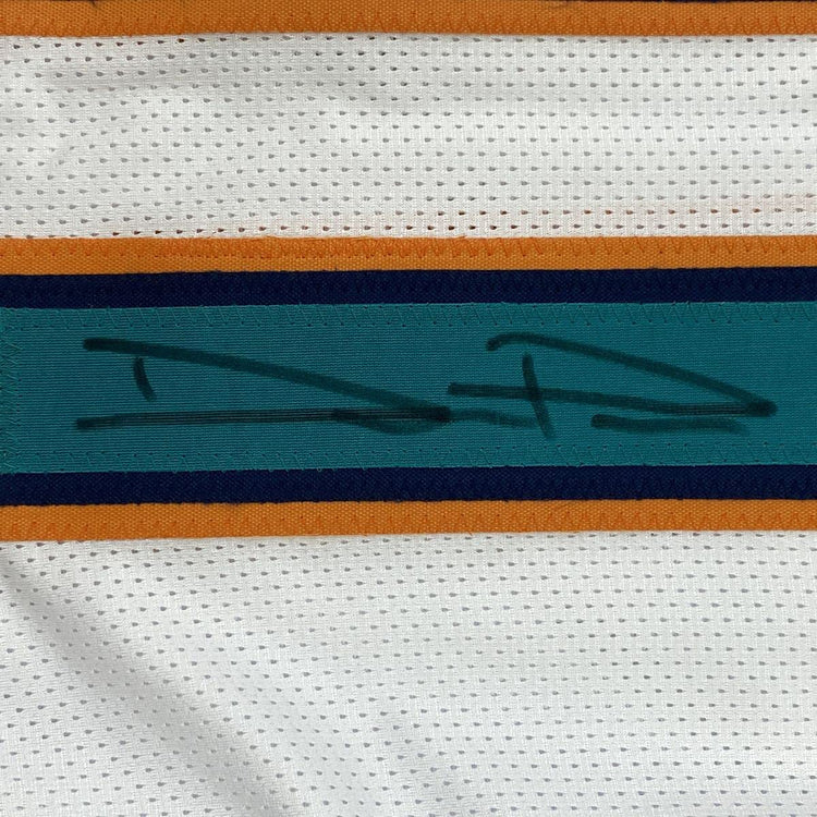 Autographed/Signed Devante Parker Miami White Football Jersey JSA COA