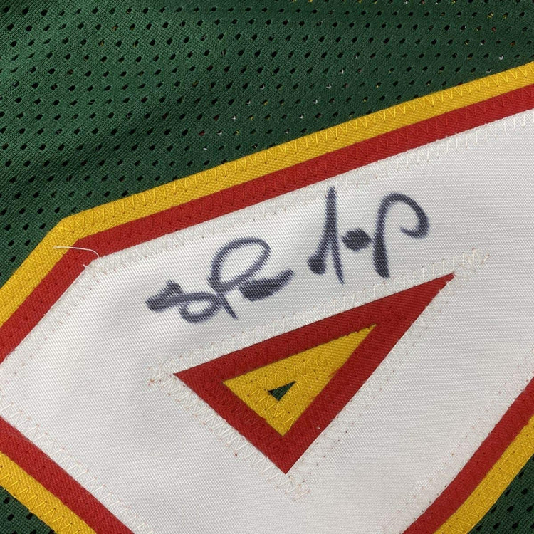Autographed/Signed Shawn Kemp Seattle Dark Green Basketball Jersey PSA/DNA COA