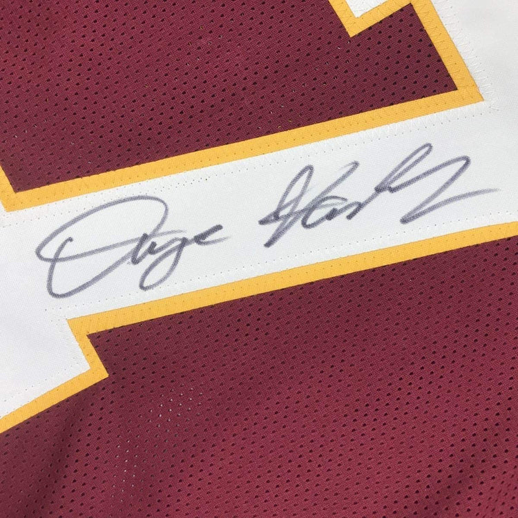 Framed Autographed/Signed Dwayne Haskins Jr. 33x42 Washington Burgundy Football Jersey Beckett BAS COA