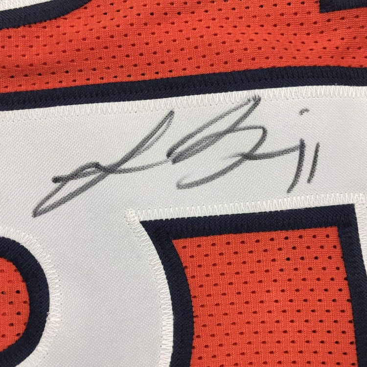Framed Autographed/Signed Lance Briggs 33x42 Chicago Orange Football Jersey Beckett BAS COA
