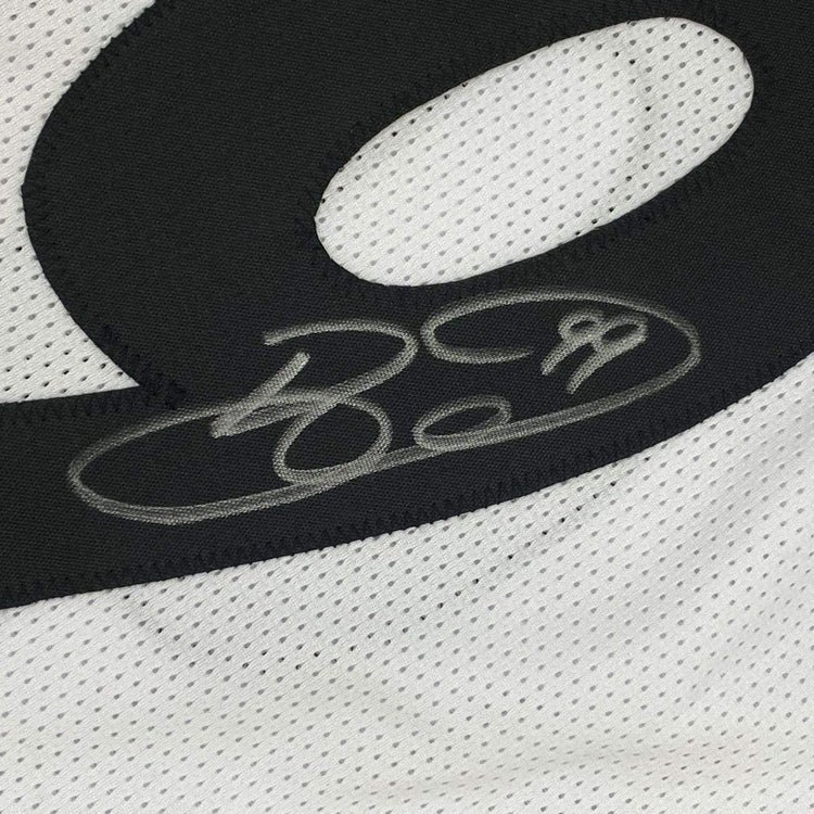 Framed Autographed/Signed Brett Keisel 33x42 Pittsburgh White Football Jersey JSA COA