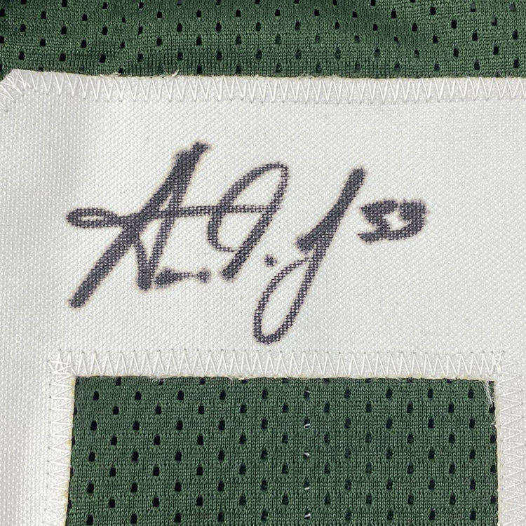 Autographed/Signed Aaron Jones Green Bay Green Football Jersey Beckett BAS COA