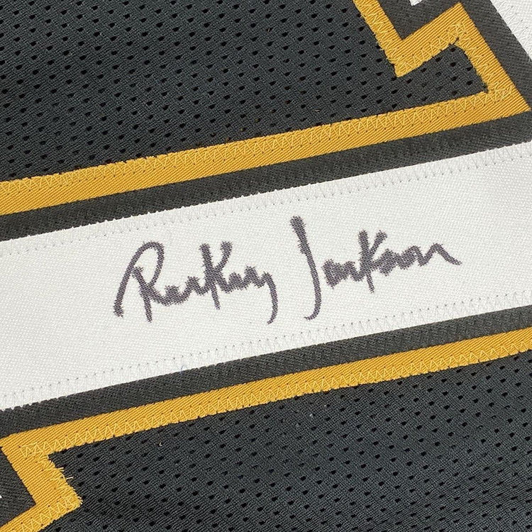 Framed Autographed/Signed Rickey Jackson 33x42 New Orleans Black Football Jersey Beckett BAS COA