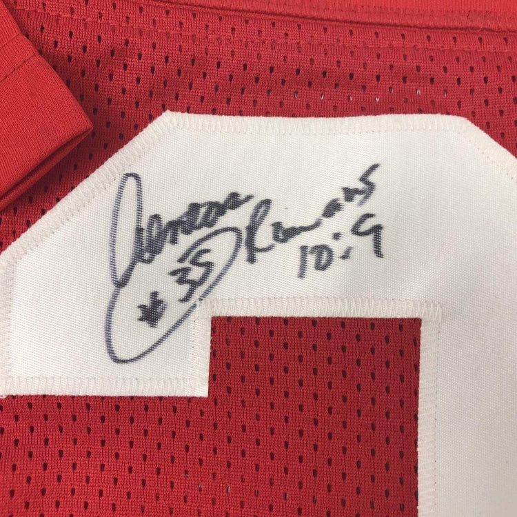 Framed Autographed/Signed Aeneas Williams 33x42 Arizona Red Football Jersey Beckett BAS COA