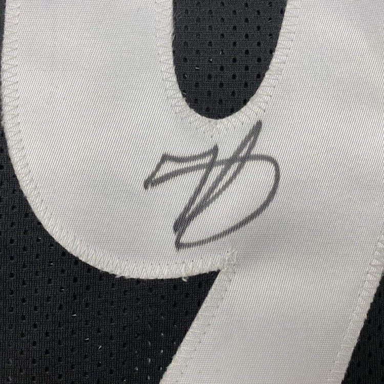 Framed Autographed/Signed Minkah Fitzpatrick 33x42 Pittsburgh Black Football Jersey Beckett BAS COA