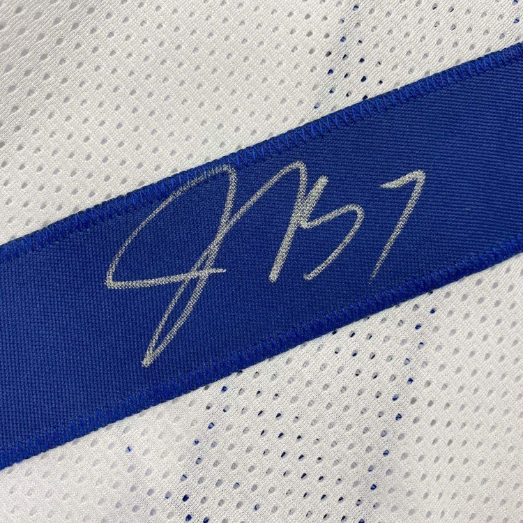 Framed Autographed/Signed Jacoby Brissett 33x42 Indianapolis White Football Jersey JSA COA