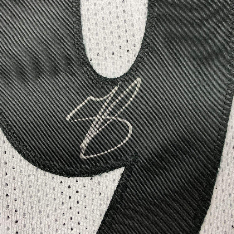 Framed Autographed/Signed Minkah Fitzpatrick 33x42 Pittsburgh White Football Jersey Beckett BAS COA