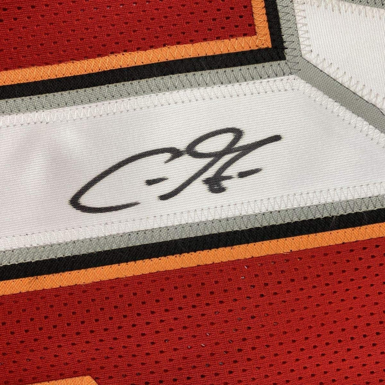 Framed Autographed/Signed Chris Godwin 33x42 Tampa Bay Red Football Jersey PSA/DNA COA