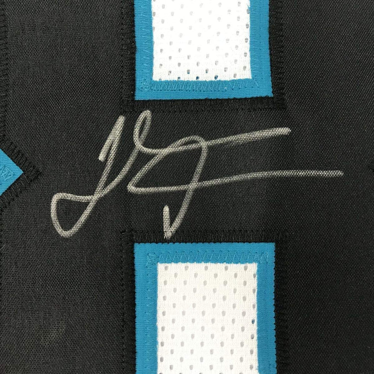 Framed Autographed/Signed Thomas Davis Sr. 33x42 Carolina White Football Jersey JSA COA