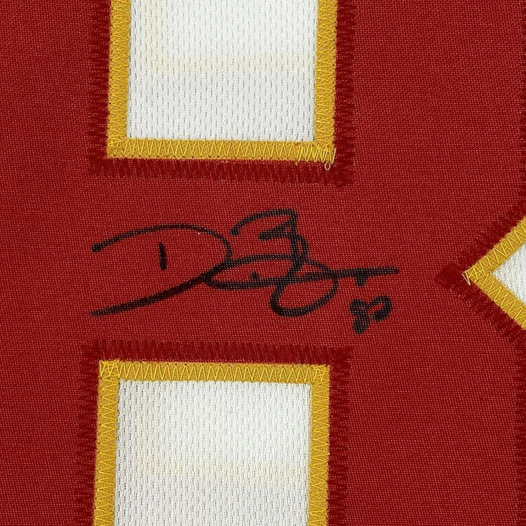 Framed Autographed/Signed Dwayne Bowe 33x42 Kansas City White Football Jersey JSA COA