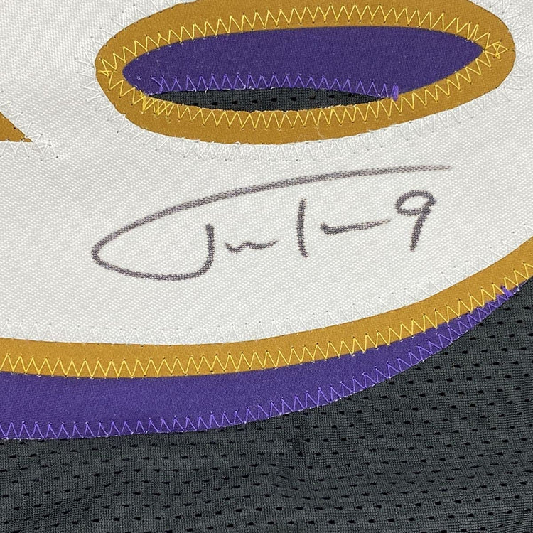 Autographed/Signed Justin Tucker Baltimore Black Football Jersey JSA COA