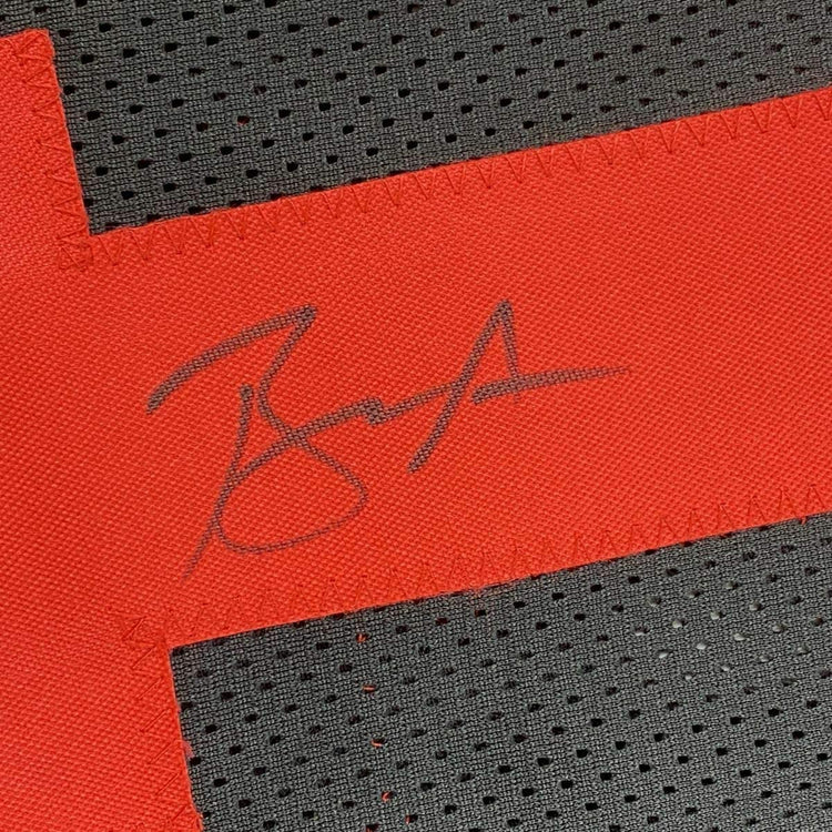 Framed Autographed/Signed Brandon Aiyuk 33x42 San Francisco Black Football Jersey JSA COA