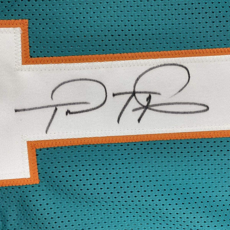 Autographed/Signed Tua Tagovailoa Miami Teal Football Jersey Beckett BAS COA