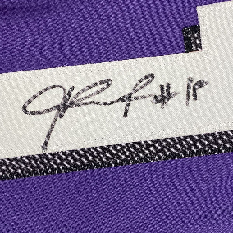 Framed Autographed/Signed Jalen Reagor 33x42 TCU Purple College Football Jersey Beckett BAS COA