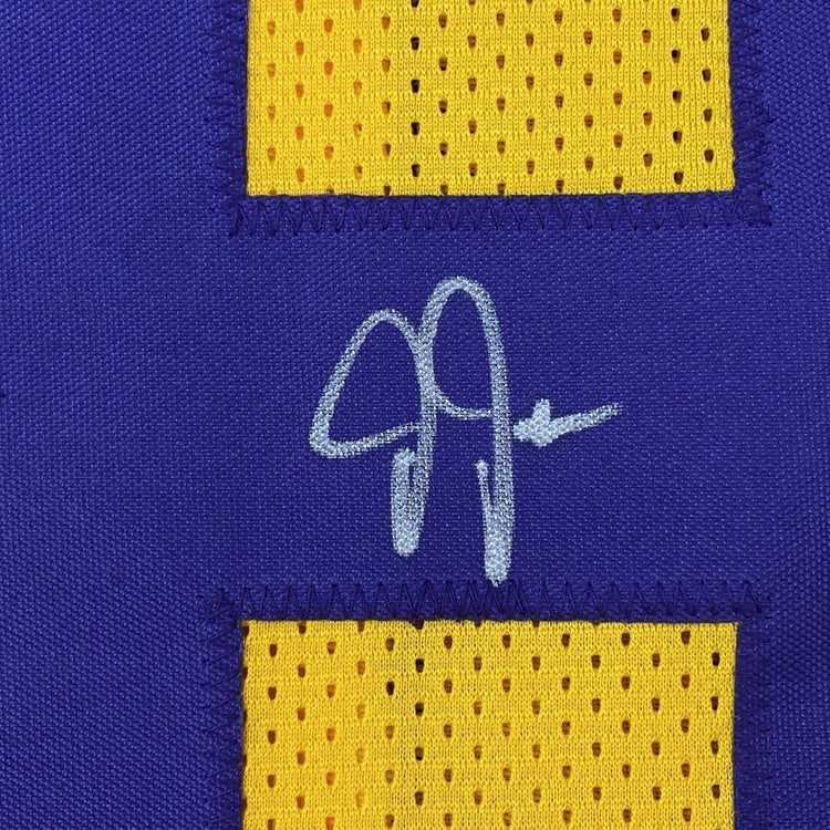 Framed Autographed/Signed Justin Jefferson 33x42 Minnesota Yellow Football Jersey JSA COA