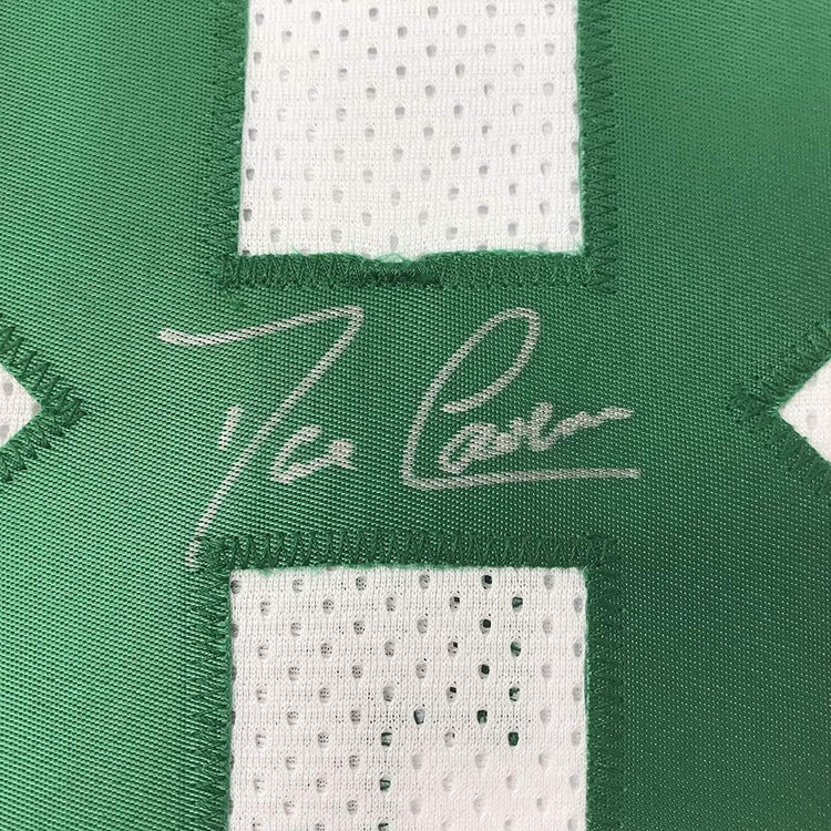Framed Autographed/Signed Dave Cowens 33x42 Boston White Basketball Jersey JSA COA