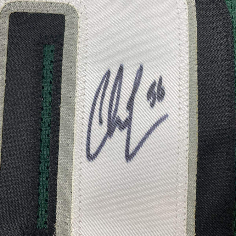 Framed Autographed/Signed Chris Long 33x42 Philadelphia Green Football Jersey JSA COA