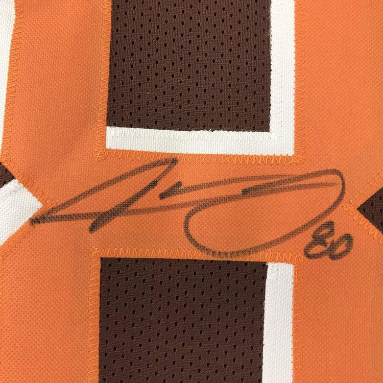 Framed Autographed/Signed Jarvis Landry 33x42 Cleveland Brown Football Jersey JSA COA