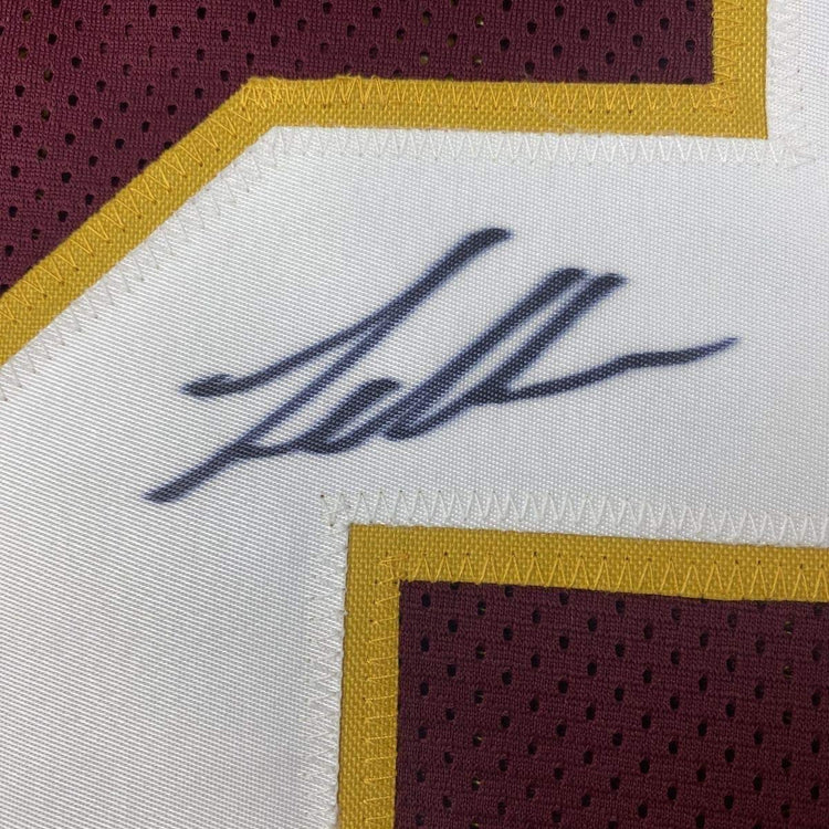 Framed Autographed/Signed Landon Collins 33x42 Washington Burgundy Football Jersey JSA COA