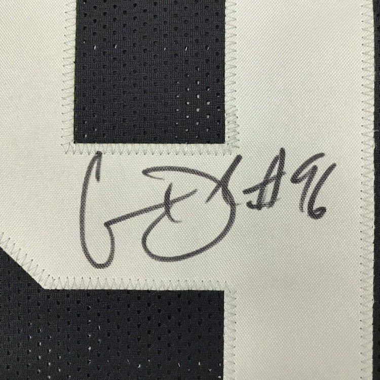 Framed Autographed/Signed Clelin Ferrell 33x42 Oakland Black Football Jersey JSA COA