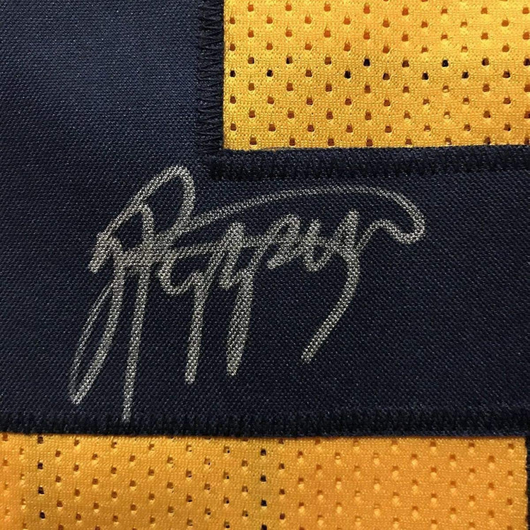 Framed Autographed/Signed Jabrill Peppers 33x42 Michigan Yellow College Football Jersey JSA COA
