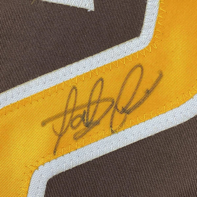 Framed Autographed/Signed Fernando Tatis Jr. 33x42 San Diego Brown Baseball Jersey JSA COA