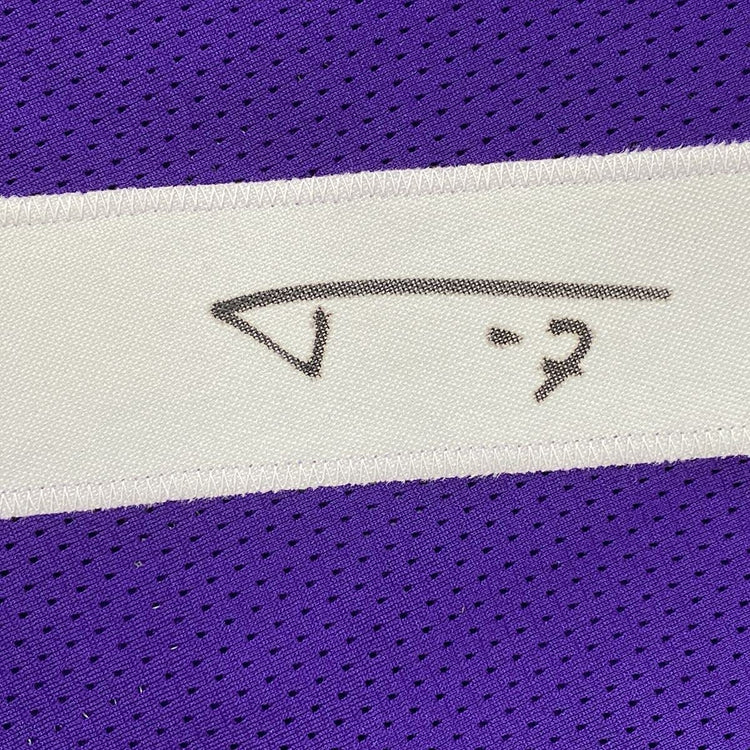 Framed Autographed/Signed Tyrann Mathieu 33x42 LSU Purple College Football Jersey JSA COA