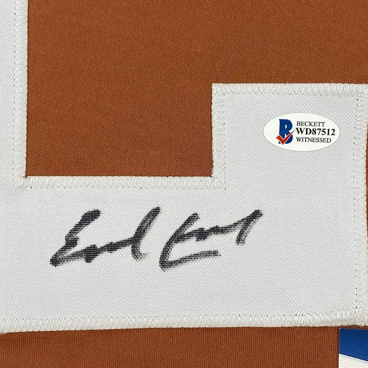 Autographed/Signed Earl Campbell Texas Orange Football Jersey Beckett BAS COA