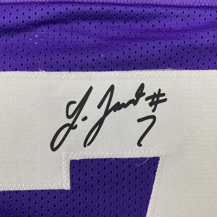 Framed Facsimile Autographed Leonard Fournette 35x39 LSU Purple Reprint Laser Auto College Football Jersey Size Men's XL