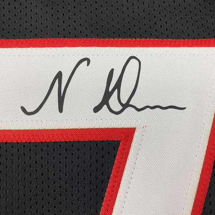 Framed Facsimile Autographed Nakobe Dean 35x39 Georgia Black Reprint Laser Auto College Football Jersey