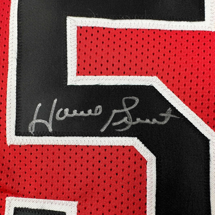 Framed Autographed/Signed Horace Grant 35x39 Chicago Red Basketball Jersey JSA COA