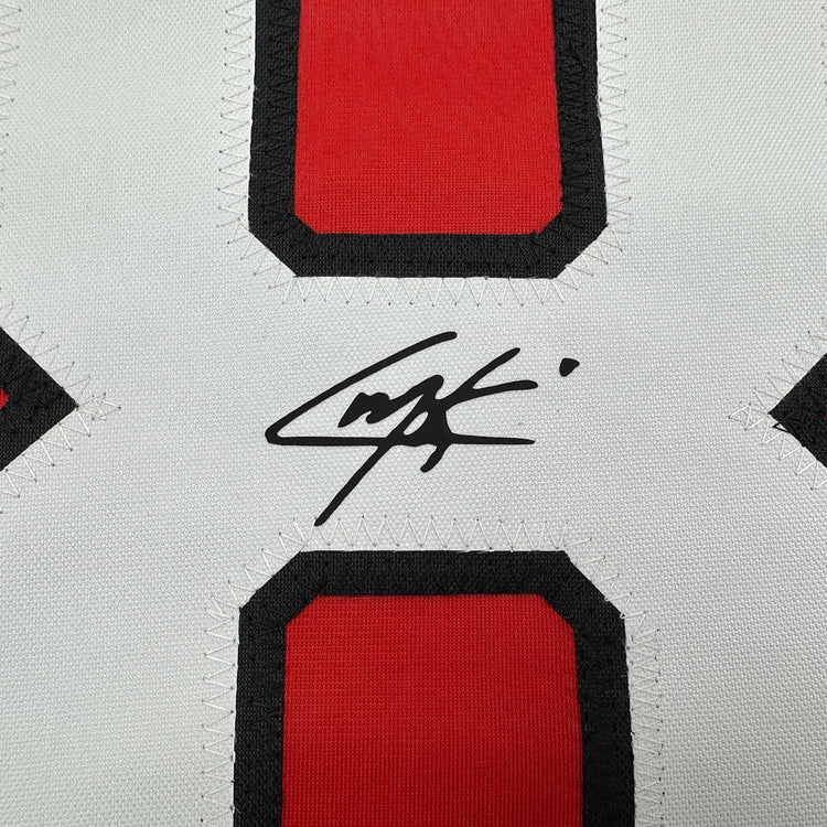 Framed Facsimile Autographed Cale Makar 35x39 Canada Red 2025 4 Nations Face-Off Reprint Laser Auto Hockey Jersey