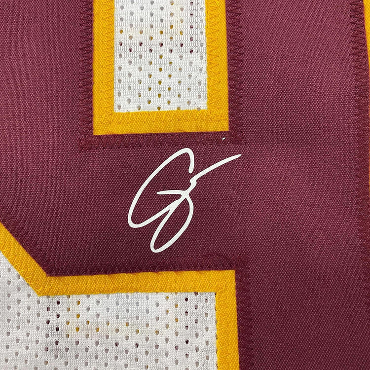 Framed Facsimile Autographed Chase Young 35x39 Washington White Reprint Laser Auto Football Jersey