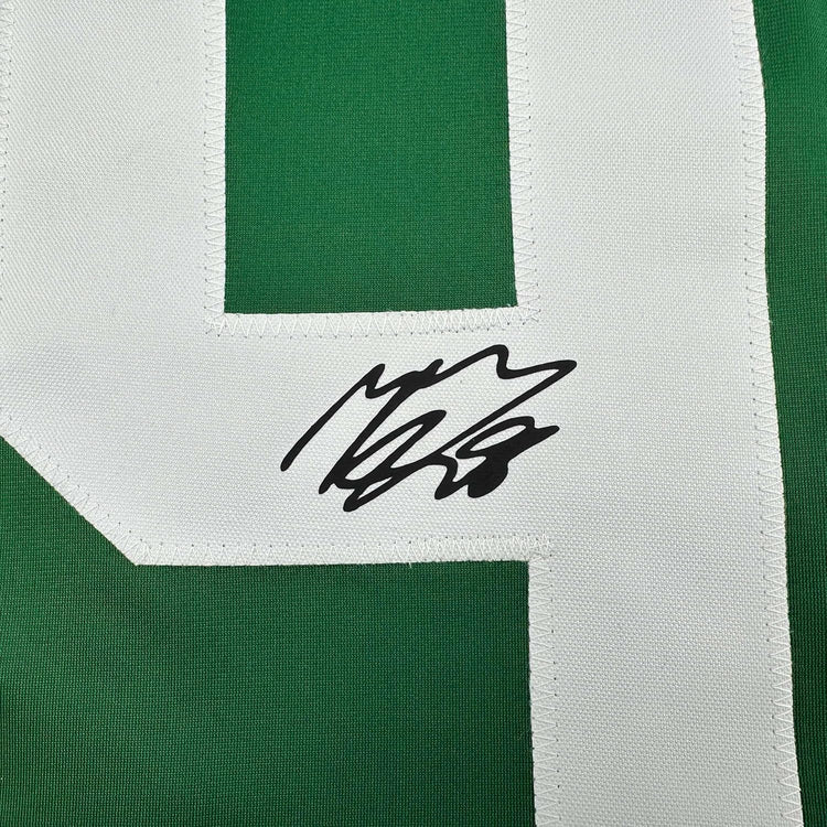 Framed Facsimile Autographed Mikko Rantanen 35x39 Dallas Green Reprint Laser Auto Hockey Jersey