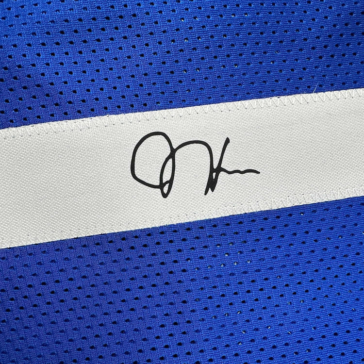Framed Facsimile Autographed James Harden 35x39 Los Angeles LA Blue Reprint Laser Auto Basketball Jersey