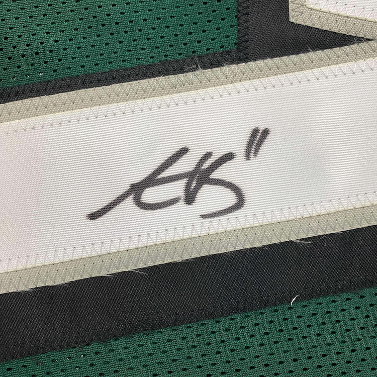 Framed Autographed/Signed AJ A.J. Brown 35x39 Philadelphia Green Football Jersey PSA/DNA COA