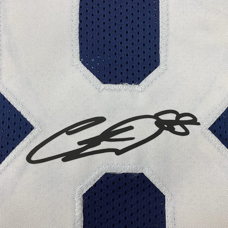 Framed Facsimile Autographed CeeDee Lamb 35x39 Dallas Thanksgiving Day Reprint Laser Auto Football Jersey Size Men's XL