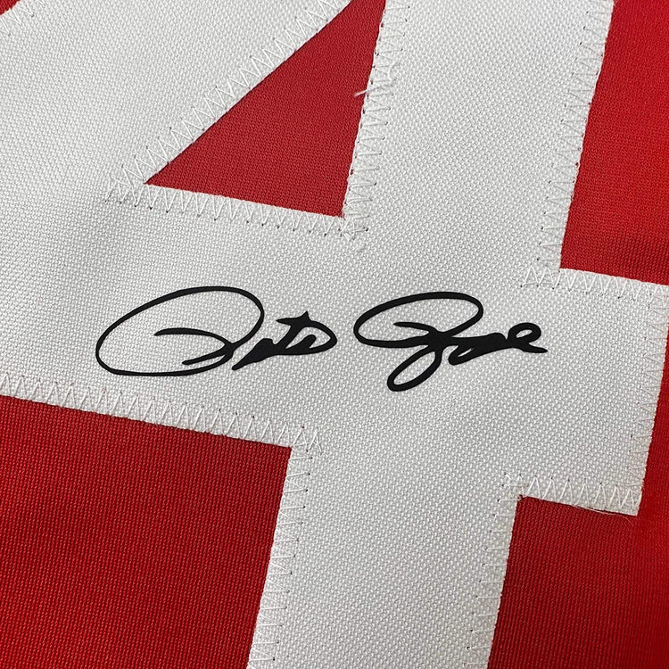 Framed Facsimile Autographed Pete Rose 35x39 Cincinnati Red Reprint Laser Auto Baseball Jersey