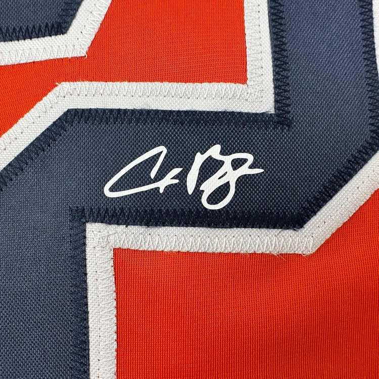 Framed Facsimile Autographed Alex Bregman 35x39 Houston Orange Reprint Laser Auto Baseball Jersey