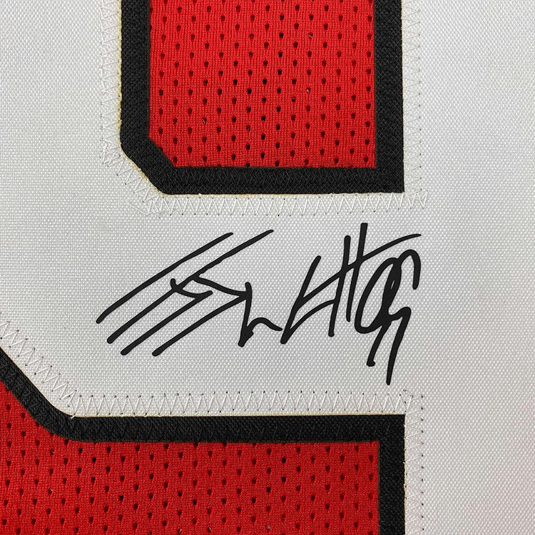 Framed Facsimile Autographed JJ J.J. Watt 35x39 Arizona Red Reprint Laser Auto Football Jersey Size Men's XL