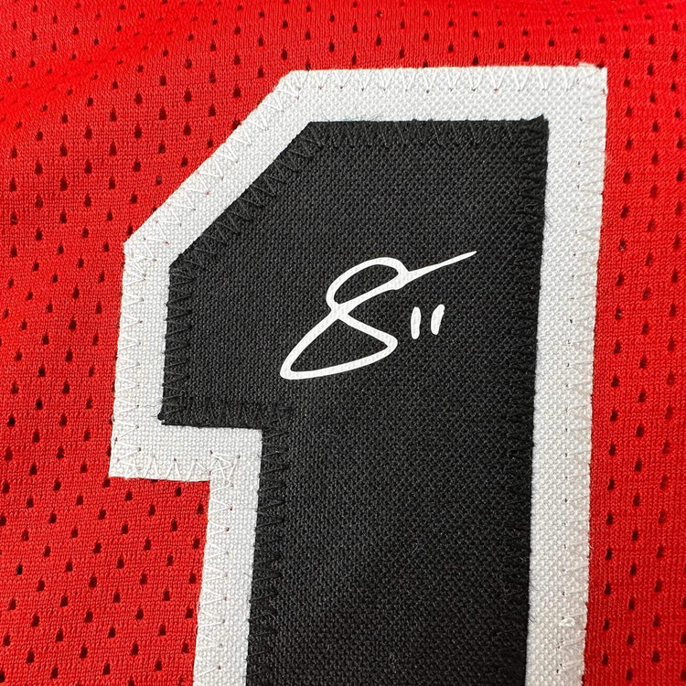 Framed Facsimile Autographed DeMar DeRozan 35x39 Chicago Red Reprint Laser Auto Basketball Jersey
