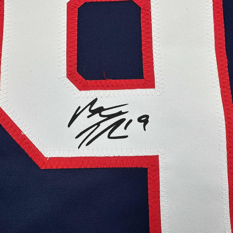 Framed Facsimile Autographed Matthew Tkachuk 35x39 United States USA Blue 2025 4 Nations Face-Off Reprint Laser Auto Hockey Jersey