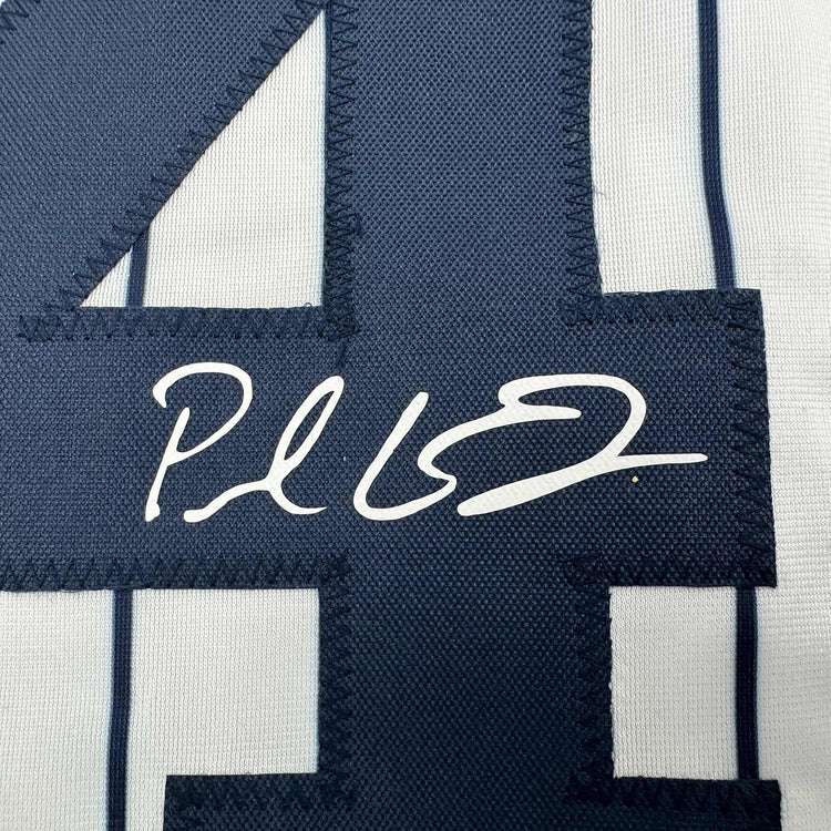 Framed Facsimile Autographed Paul Goldschmidt 35x39 New York Pinstripe Reprint Laser Auto Baseball Jersey