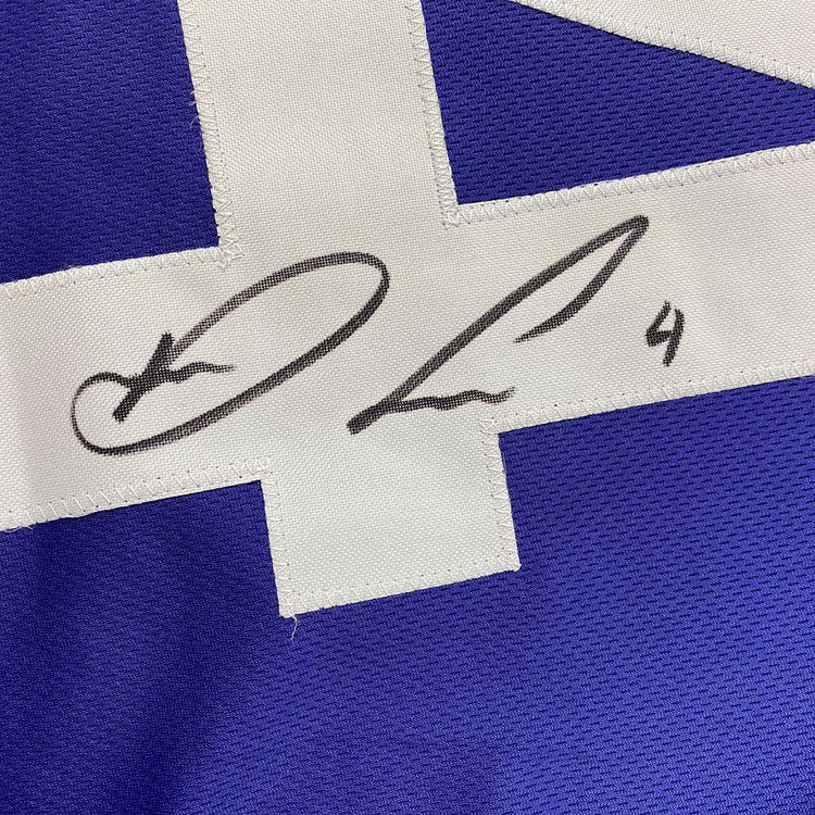 Framed Autographed/Signed Dalvin Cook #4 35x39 Minnesota Purple Football Jersey Beckett BAS COA
