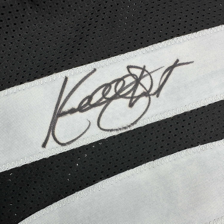 Framed Autographed/Signed Kordell Stewart 35x39 Pittsburgh Black Football Jersey Beckett BAS COA