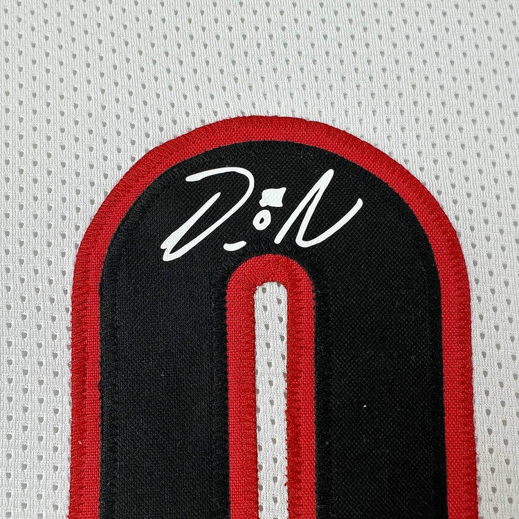 Framed Facsimile Autographed Damian Lillard 35x39 Portland White Reprint Laser Auto Basketball Jersey